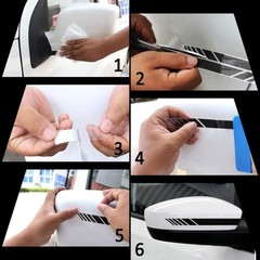 2pcs Car Rear View Mirror Stickers Decor, Waterproof for Car Truck (Black)