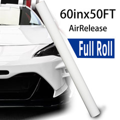 60in x 50FT Piano White PET Car Wrap Vinyl Film Roll Auto Vehicle Sticker Decal