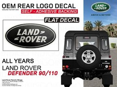 Land Rover Defender 90 110 Rear Black Silver Oval Logo Decal Genuine MXC6401