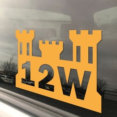 Army MOS 12W Carpentry Masonry Specialist Engineer Castle Military Decal 3″ x 5″