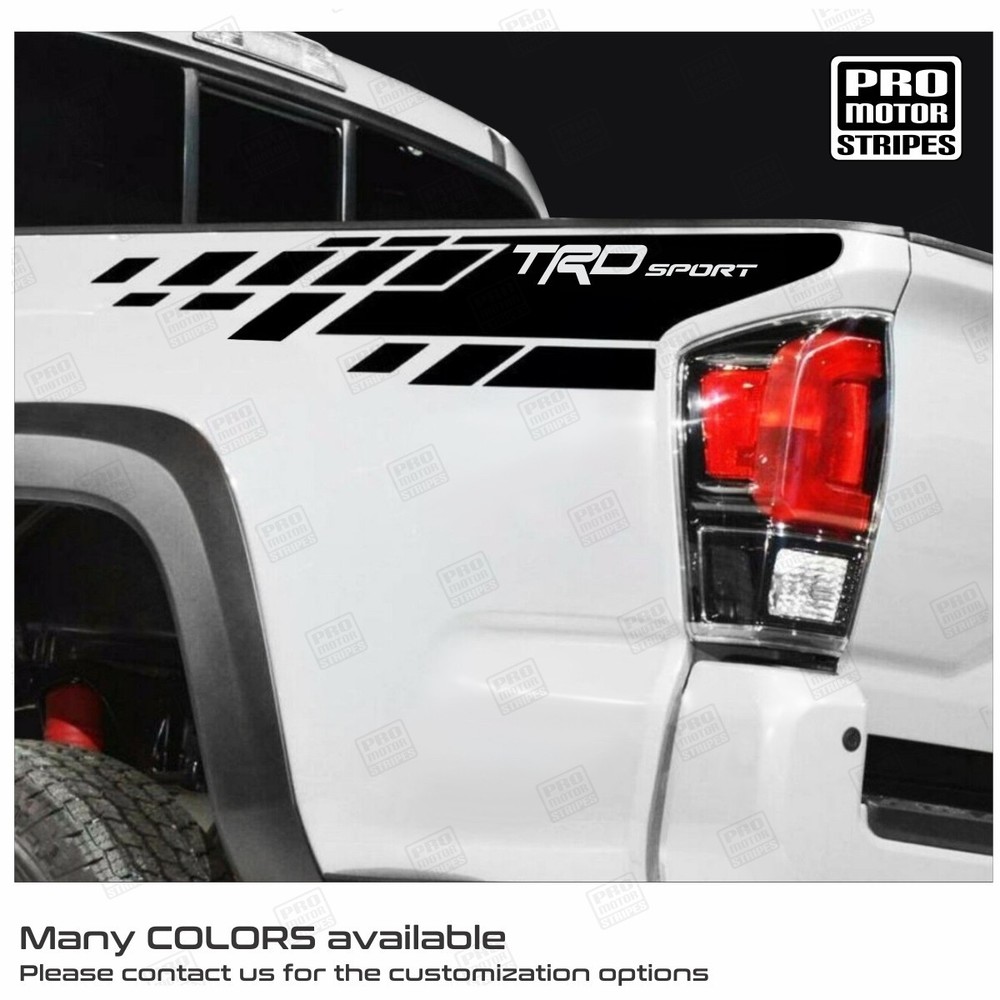 Toyota Tacoma 2016-2023 Bed Side Graphic Decal TRD Style (Choose Color)