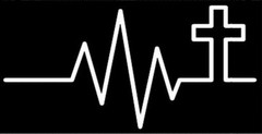 Heartbeat Cross Car Window – Premium Vinyl Decal/Sticker 5.5×2.75 inches