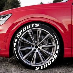 8pcs Car Tire Wheel Stickers 3D Permanent PVC Joined Tire Decal Accessories