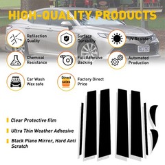 For Camry Toyota Gloss Pillar 2018-22 Black Post 8PCS Window Door Covers Trims
