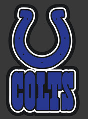 Indianapolis Colts Iron-On Decal Heat Transfer Decal Black White Blue Iron On
