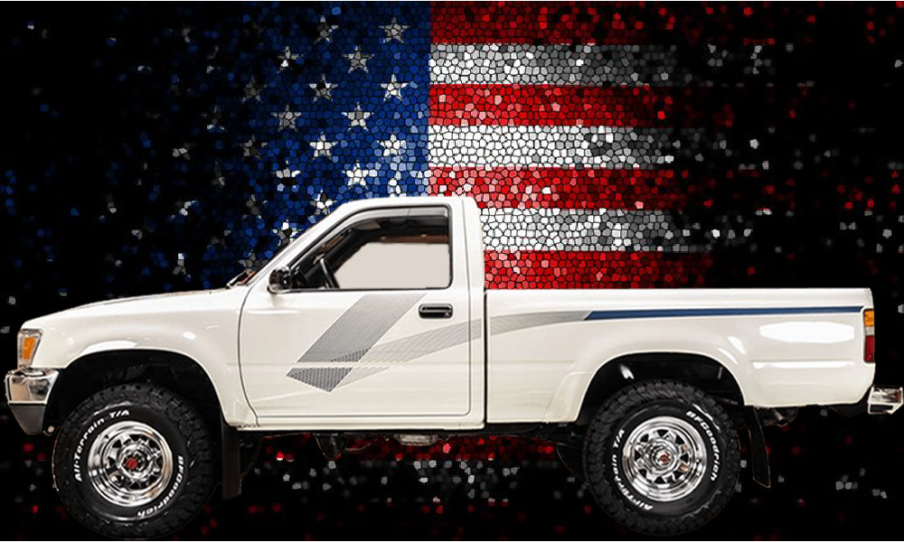 VINTAGE STYLE VINYL DECALS GRAPHICS FITS TOYOTA PICKUPS/ 89 4×4 MODELS