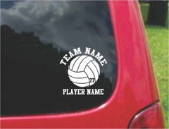 Set Volleyball Sports Decals with FREE custom text 20 Colors To Choose From