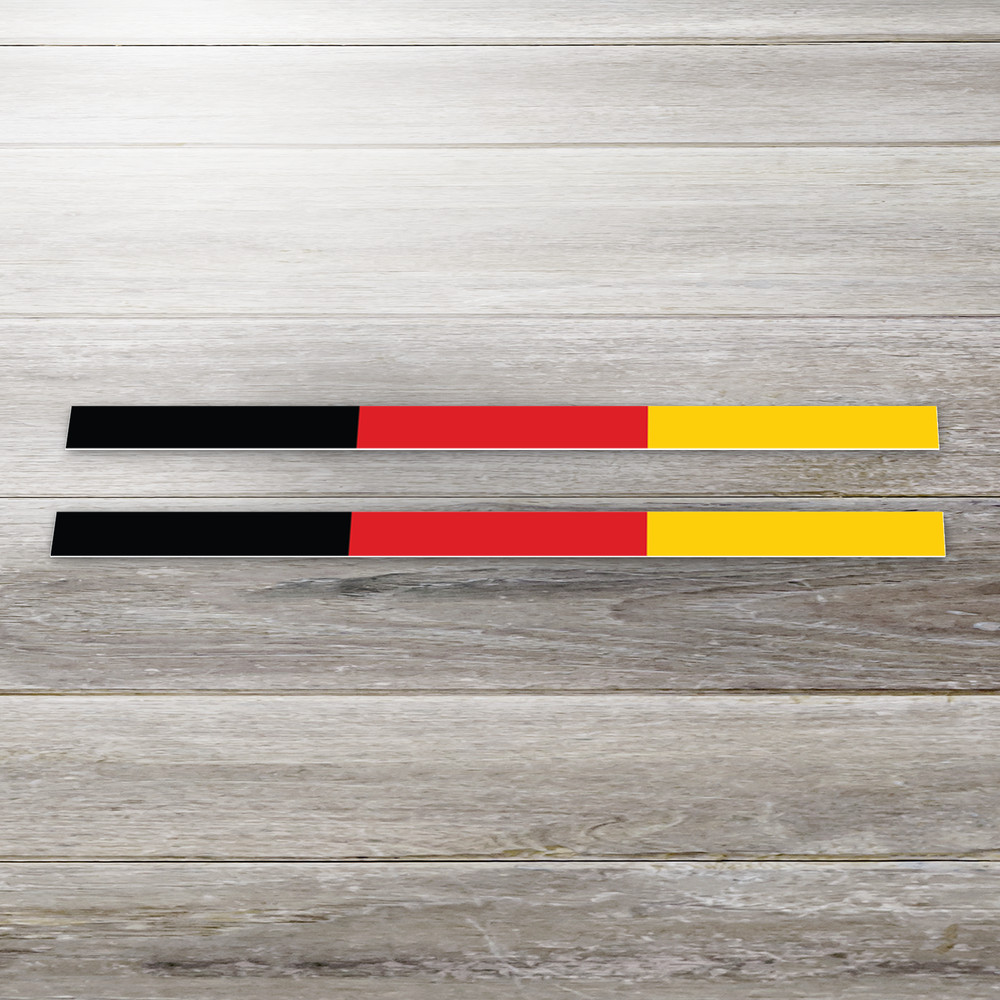 2PCS German Flag Thin Stripe Vinyl Germany Flag Decal Waterproof Fade Resist