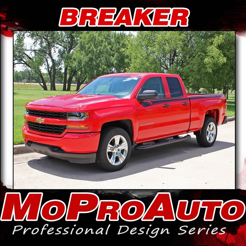 Upper Side BREAKER Door Stripe Accent Vinyl Graphic Decal Stripe 2016 Silverado