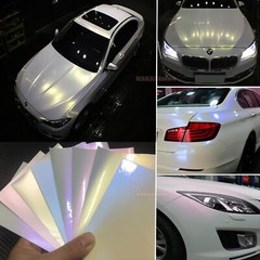 Stretch / Car Wrap Matte Satin Chrome Pearl White Chameleon Vinyl PVC Sticker HD