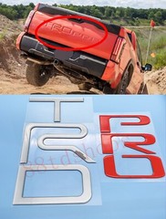Silver Red TAILGATE LETTER INSERTS DOMED Fit 2022 AND UP TOYOTA TUNDRA TRD PRO