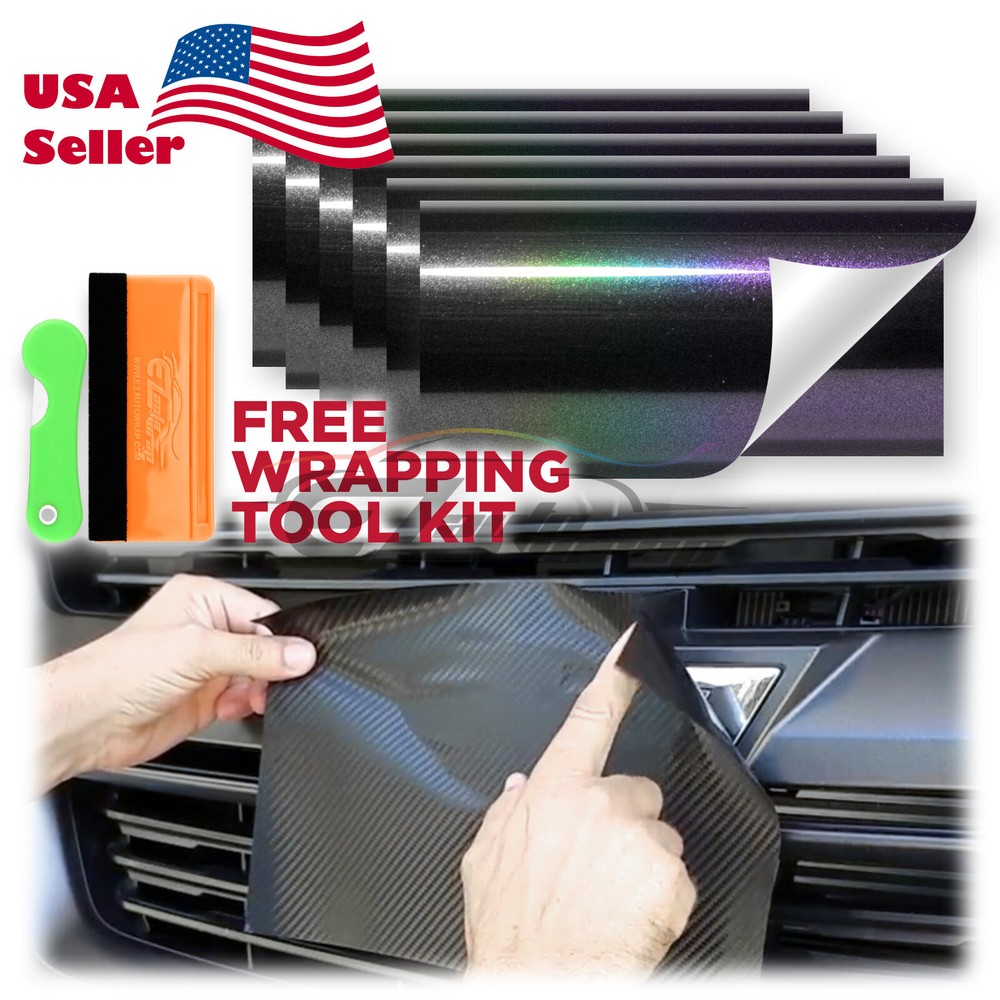 PET Galaxy Dust Gloss Vinyl Wrap For GMC Bowtie Emblem Overlay Sheet Decal