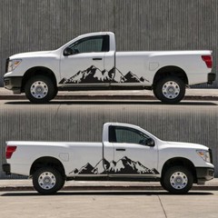 2PCS Mountain Range Scene Vinyl Decal Sticker Fit for Car Truck Side Door DIY