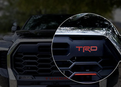 VINYL: Gloss RED TRD UPPER FRONT GRILLE LETTERS FOR TUNDRA 2022 2023 2024
