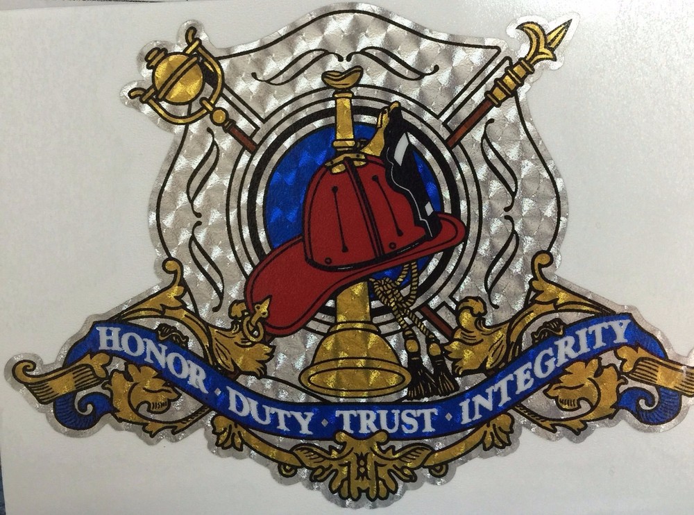 Firefighter Reflective Decal, Fire Department, approx 5.5” wide #FD135