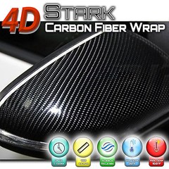 4D Premium Black Carbon Fiber Vinyl Wrap Bubble Free Air Release – 48″ x 60″
