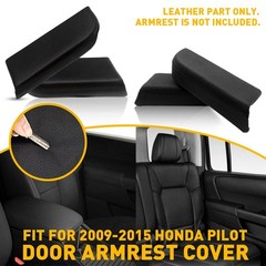 4/8X Black Front Rear Leather Door Panels Cover Armrest For Honda Pilot 2009-201