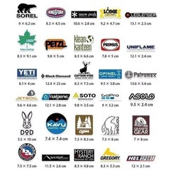 52 Waterproof Stickers with Outdoor Logos for Cars, Motorcycles, and Camping