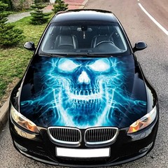 Abstract Skull Car Hood Wrap Decal Vinyl Sticker Full Color Graphic Fit Any Car