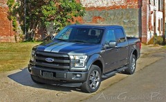 2015-2020 Ford F-150 Center F-RALLY Hood Racing Vinyl Graphics Kit Decals Stripe