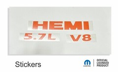 2009-2018 Ram HEMI 5.7L V8 Engine Cover Overlay Decal Stickers