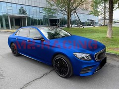 【Satin Chrome】 Dark Blue Matte Car Vinyl Wrap Sticker Air Release Sheet Film
