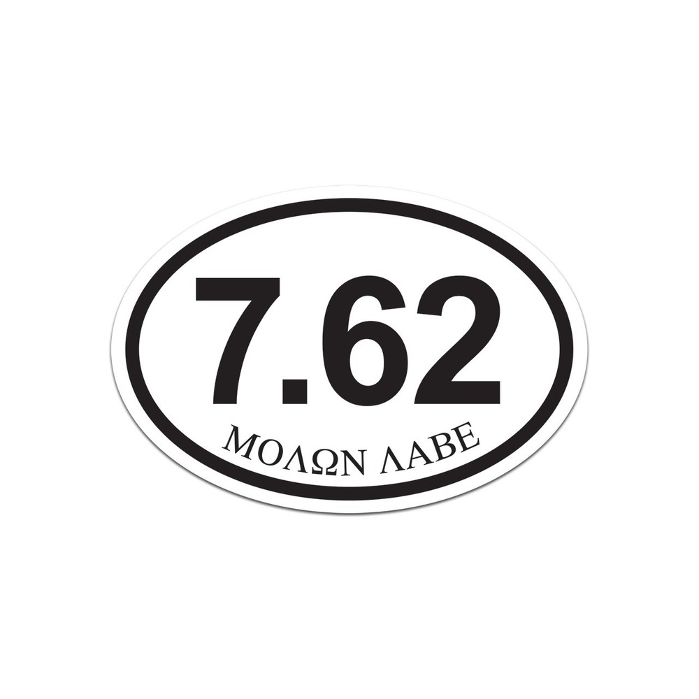 7.62 Molon Labe Oval Sticker Decal