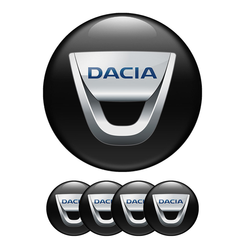 4 x Dacia Silicon Emblem Aufkleber für Radkappen Nabendeckel Epoxidharz Logo