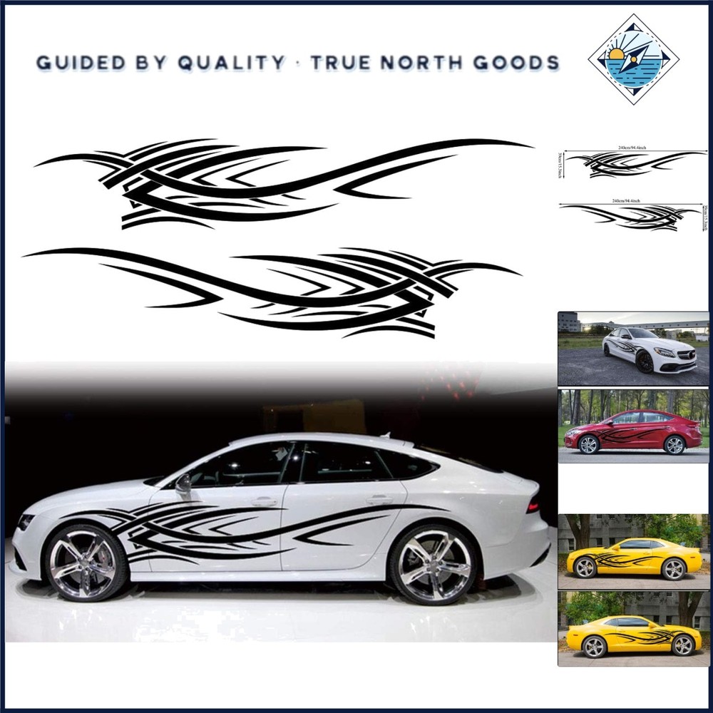 Glitter Finish Flame Graphics Car Decals for Unique Vehicle Personalization