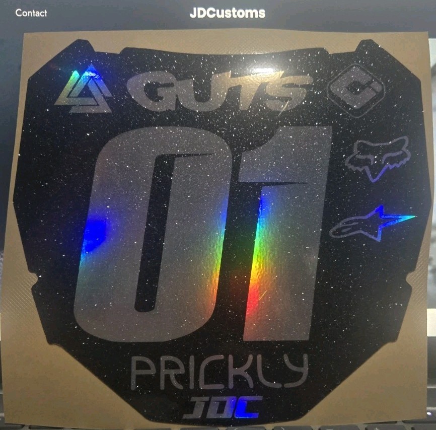 01 ODI Number Plate Decal – (Black/Holographic/Sparkle) – Item#109