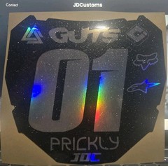 01 ODI Number Plate Decal – (Black/Holographic/Sparkle) – Item#109