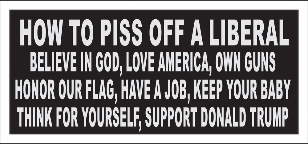 How to Piss Off A Liberal Own Guns, God, Republican – Sticker Trump 2024 Liberal