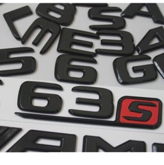 Gloss Black Emblems for Mercedes Benz E43 E53 E63 E63s AMG 4MATIC V8 BITURBO