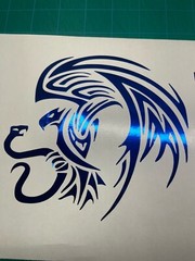 2 Tribal Decal Aztec Mexican Flag Chrome Royal Blue Bumper Stickers Truck Window