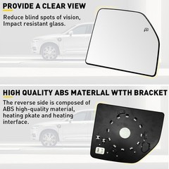 2/4X Tow Mirror Glass Upper Heated Driver Passenger Side For Ford F150 F250 F350