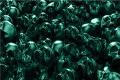 3D Skulls Pile 24×36 Teal Graphic Decal Vinyl Bike Scooter Motorcycle Car Wrap
