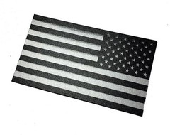 Reversed black on White American flag thick polycarbonate Decal 2″ x 3.5″