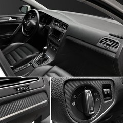 3D Carbon Fiber Vinyl Wrap 2in x 30ft Chrome Black Outdoor Car Wrap