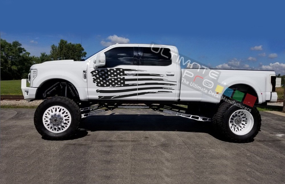 Side Stripe vinyl Decal Sticker Kit for F450 Super Duty us Flag Lifted wrap Flag