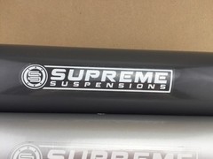 2 Pack Supreme Suspensions Racing Decals Stickers 1.5″ x 8″ White Letters Vinyl