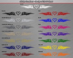 126-01 HEART Windshield Decal Window Sticker Vinyl Graphic Tribal Heart Car SUV