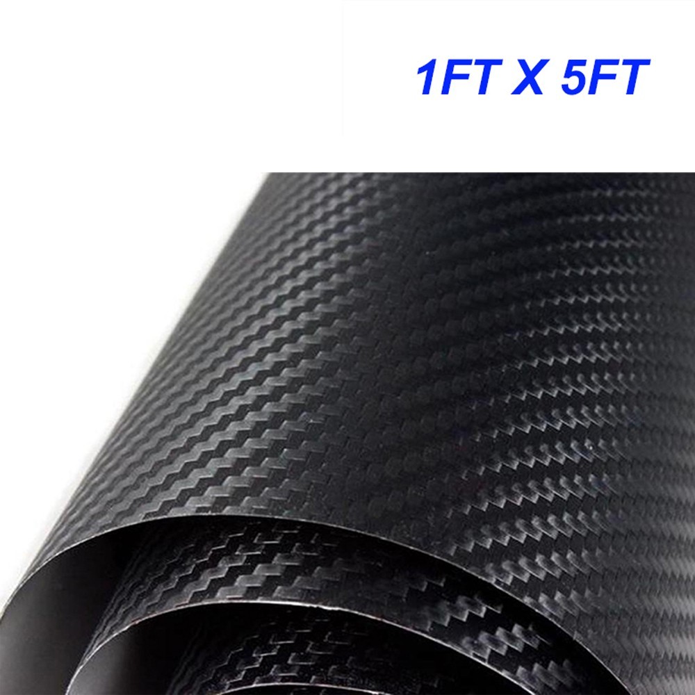 3D Black Carbon Fiber Twill Weave Car Wrap Vinyl Air Release Bubble Free DIY