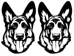 German Shepherd – TWO PACK 5″ Black Vinyl Decal Car Truck Window Laptop Notebook