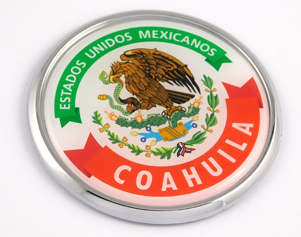 Coahuila Mexico Mexican State 2.75″ Car Chrome Round Emblem Decal 3D badge
