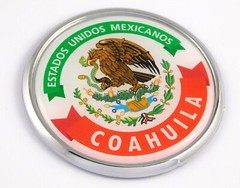 Coahuila Mexico Mexican State 2.75″ Car Chrome Round Emblem Decal 3D badge