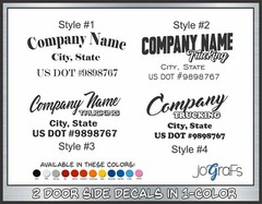 Semi Truck Lettering / Company / Business Name Vinyl / Doors Signs 1 Color