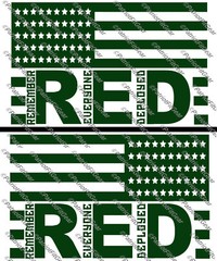 R.E.D.,Remember Everyone Deployed,Left Right,Support Our Troops,Flag,Vinyl Decal