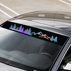 Window Visor Sun Strip Vinyl Decal Car Sticker Sunshade Tree Mountain Graphics