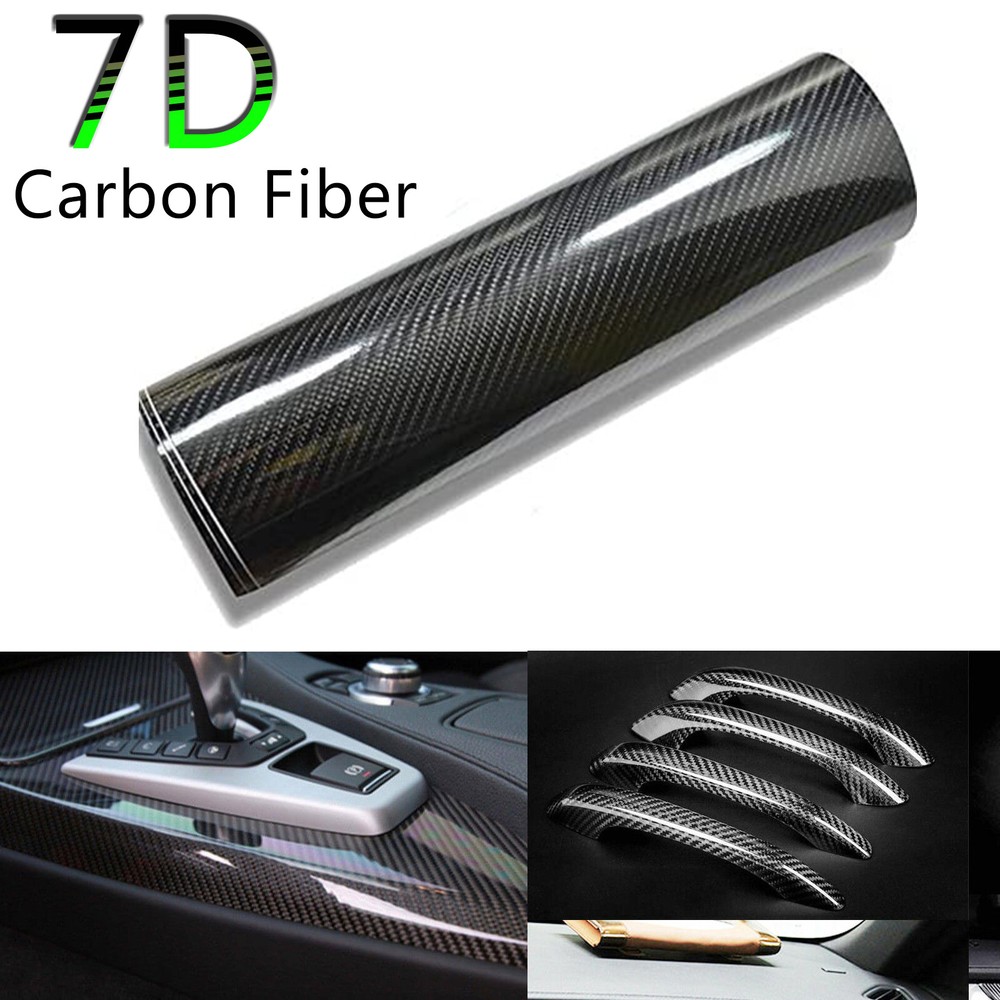 【7D Gloss】 Ultra Shining Carbon Fibre Vinyl Wrap Film Sticker 5D Upgraded 1X