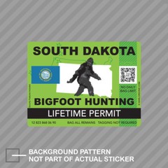 South Dakota Bigfoot Hunting Permit Sticker Decal Vinyl Sasquatch Lifetime